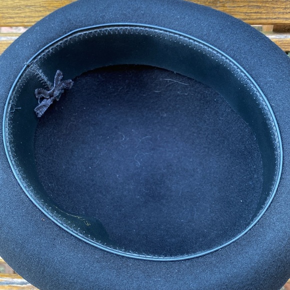 Morris rolled short brim bowler style hat black felt cap 21.5 - Picture 11 of 15